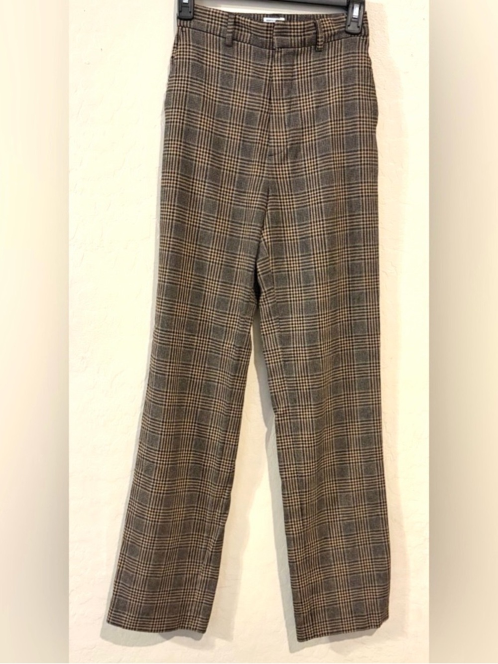 Scalpers Plaid Trousers Italian Fabric High Rise Straight Leg- Size XS